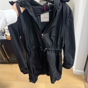 Moncler Elegant Black Drawstring Coat